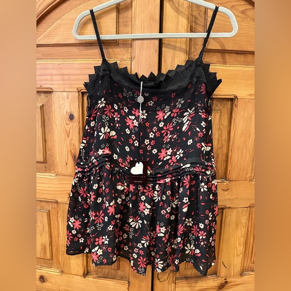 TWIN-SET ITALY (made in) SIMONS BARBIERI Loose Floral TANK with Lace NWT - Picture 1 of 14